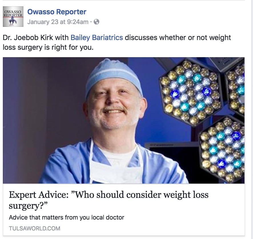blog screenshot of doctor article