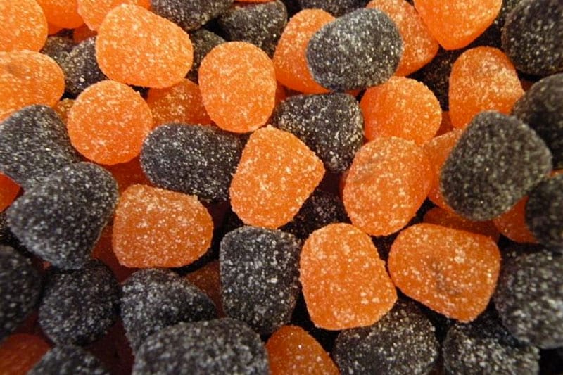black and orange candy